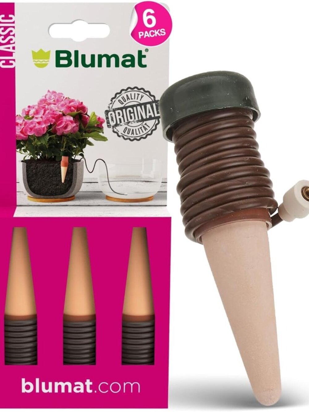 Classic Self-Water Stakes for Indoor Plants - 6 Pack w/o Adapters